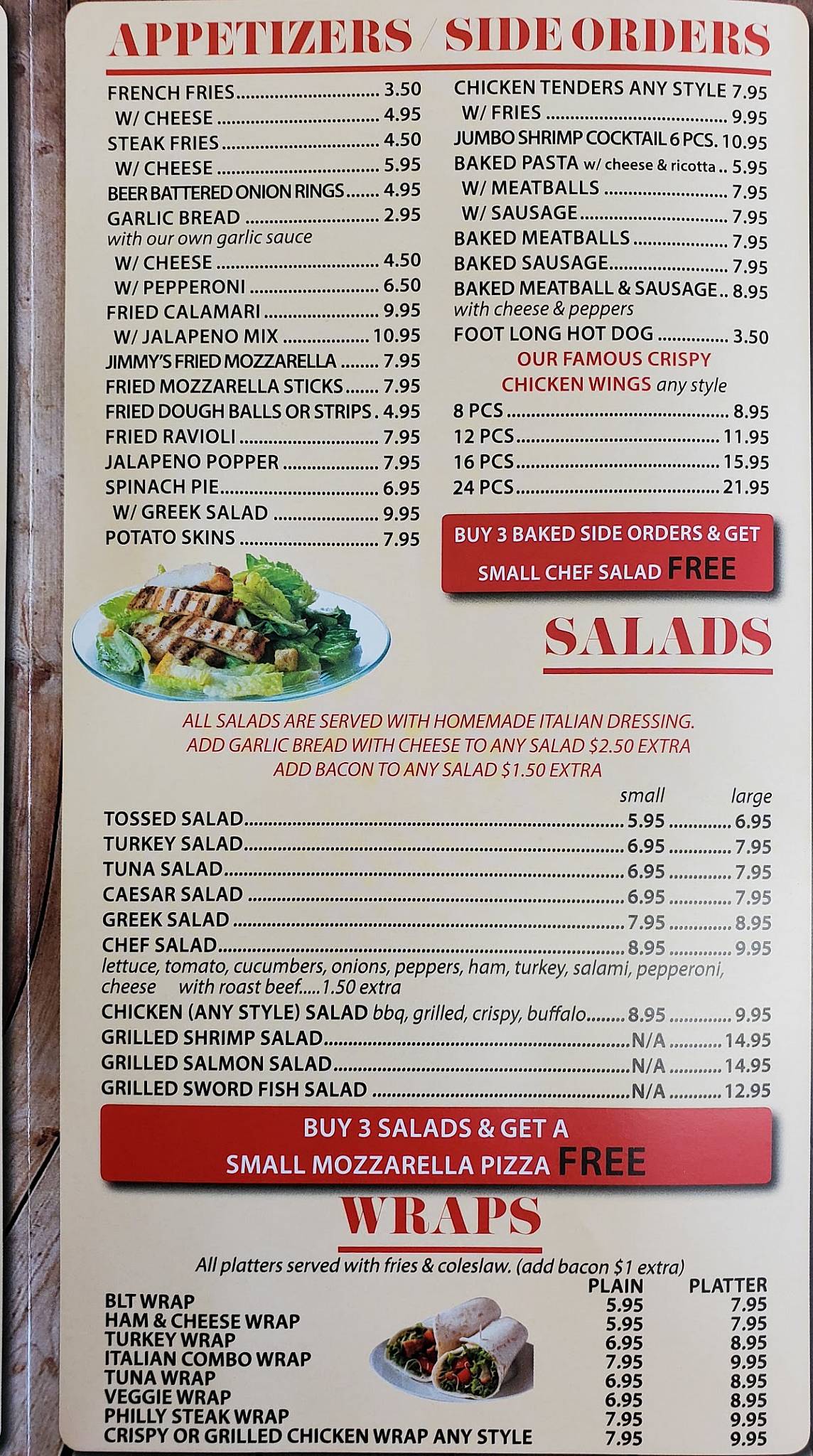 Jimmy's Pizza меню