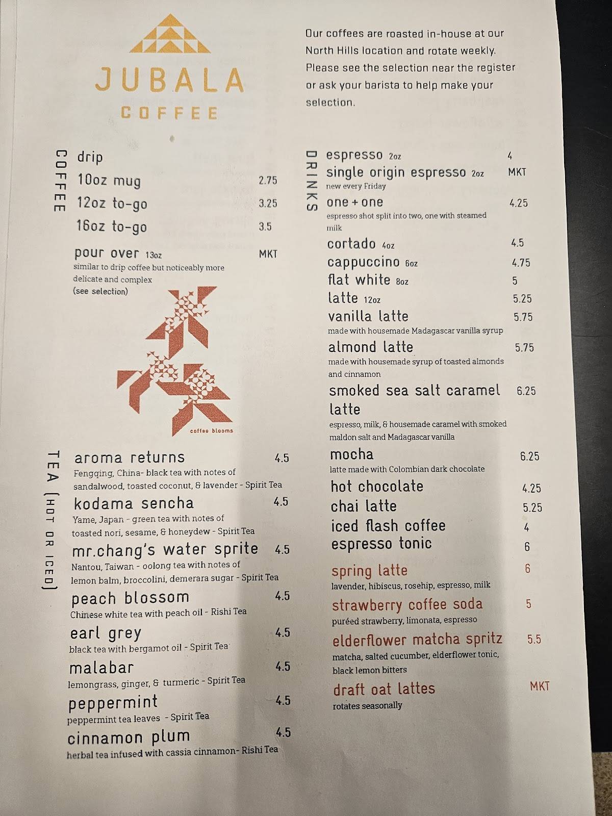 Jubala Coffee меню