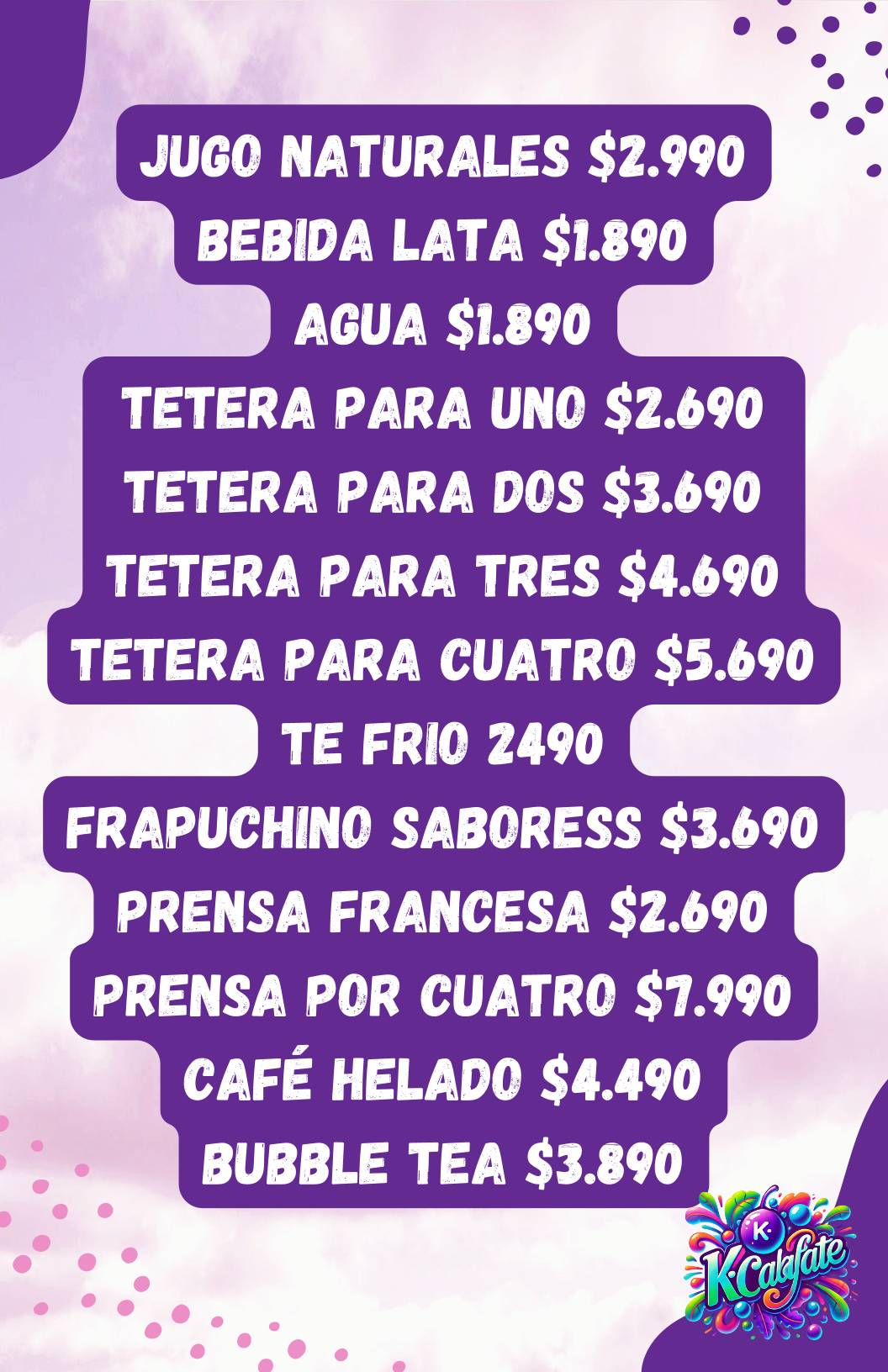 K-Calafate меню