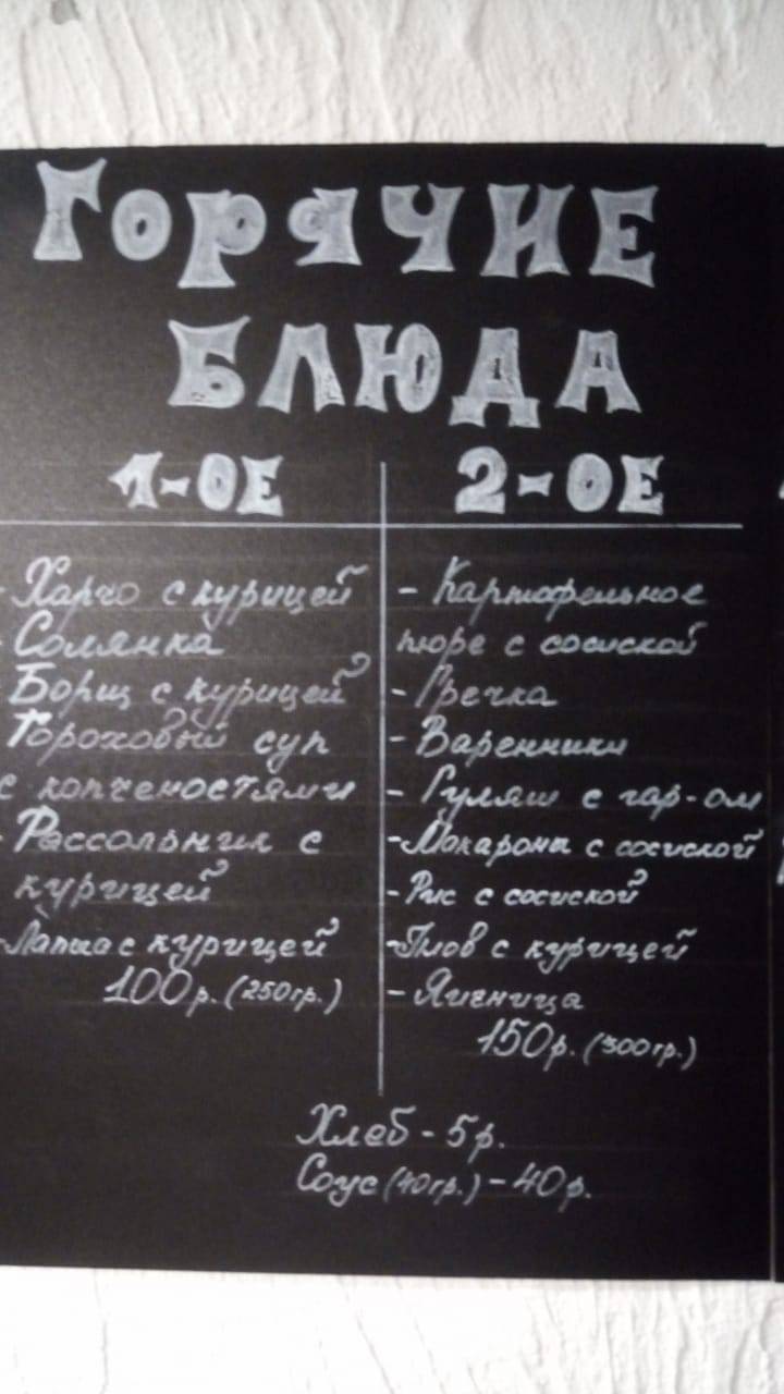 Паб меню