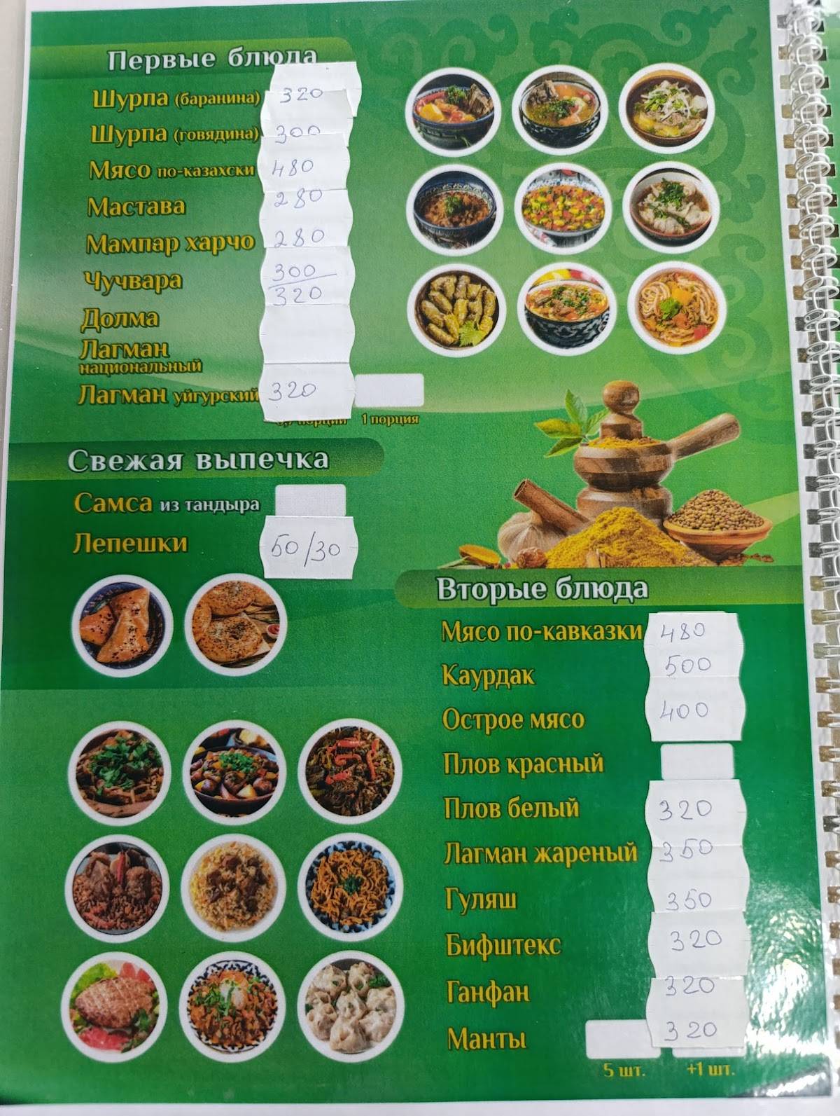 Кафе меню