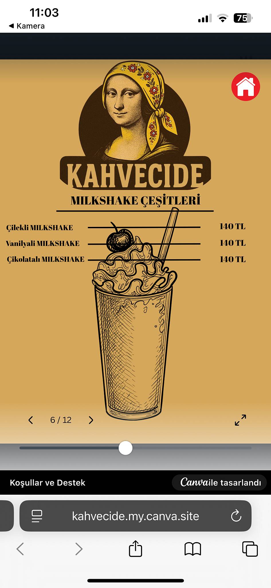 Kahvecide меню