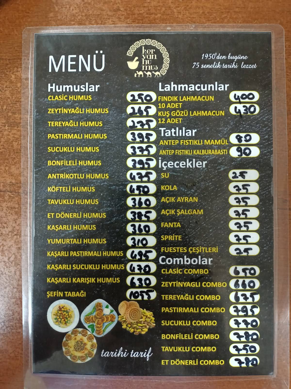 Kervan Humus меню