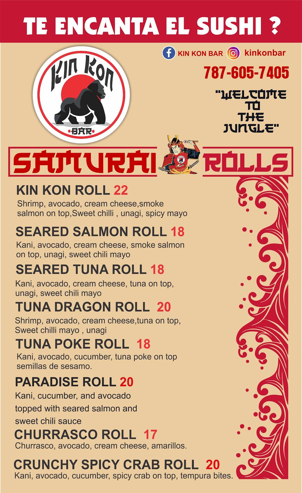 Kin Kon Sushi Bar меню