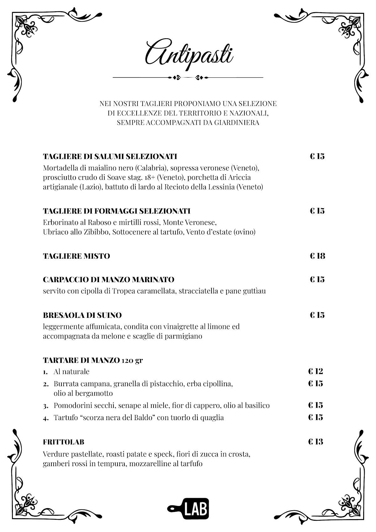 LABISTROT меню