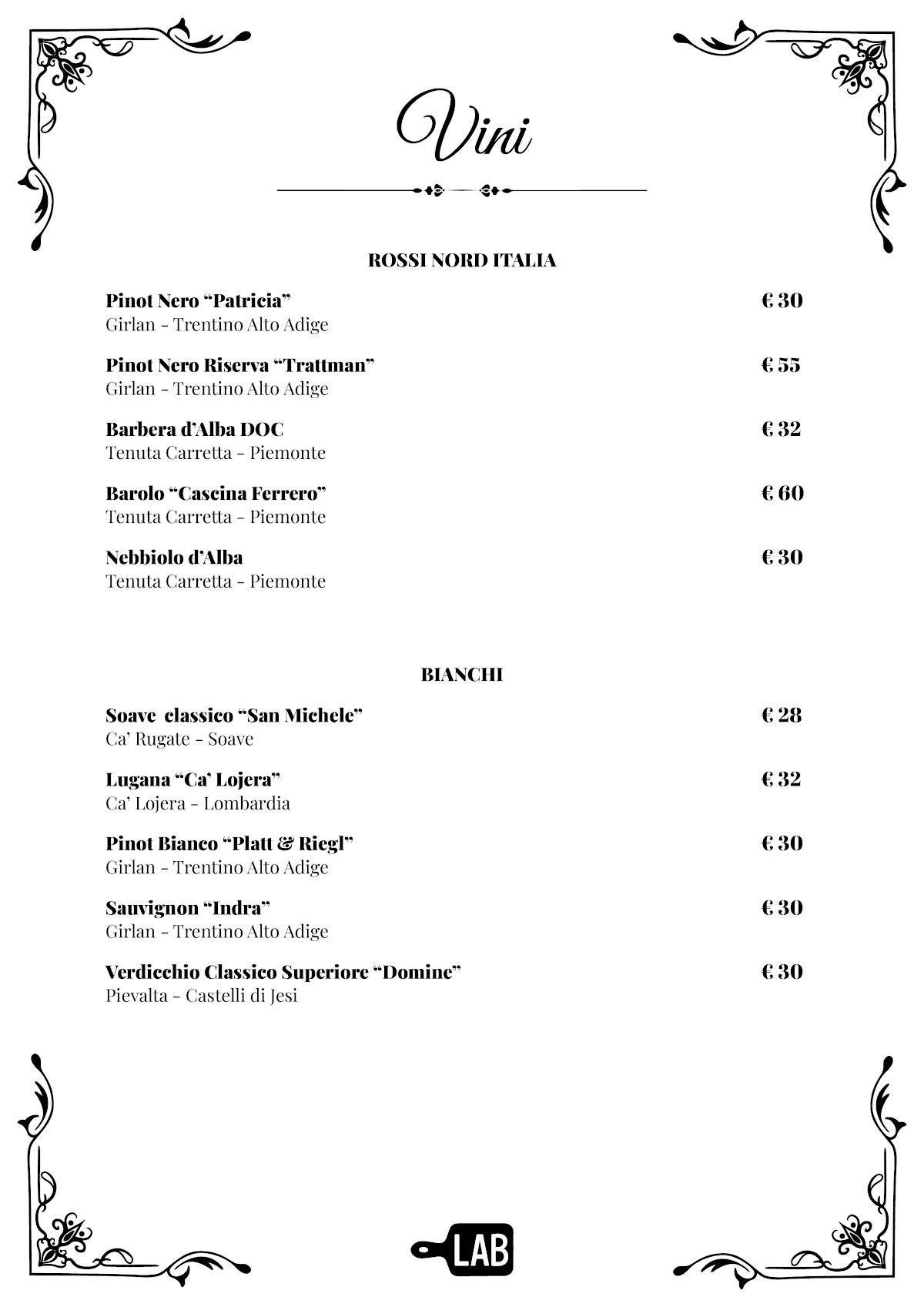 LABISTROT меню