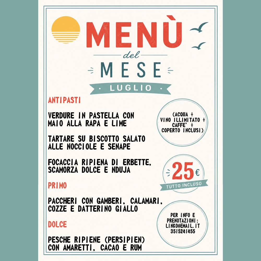 LINKO Osteria Moderna меню