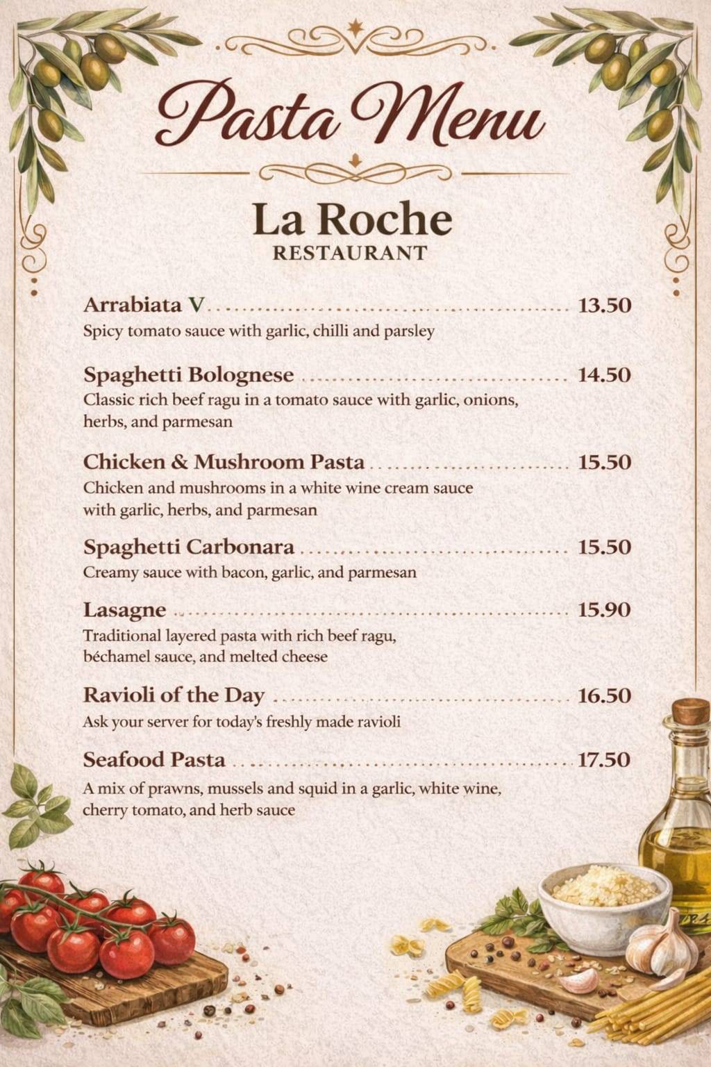 La Roche меню