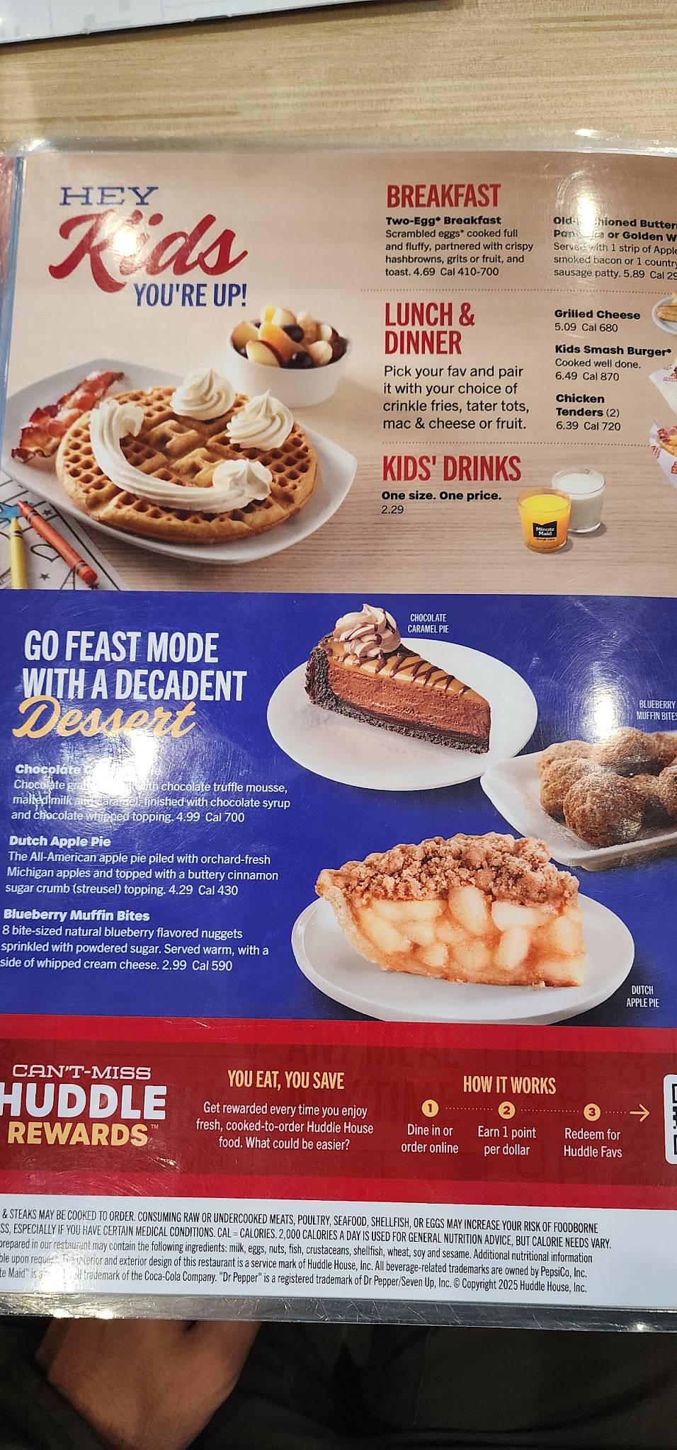 Huddle House меню