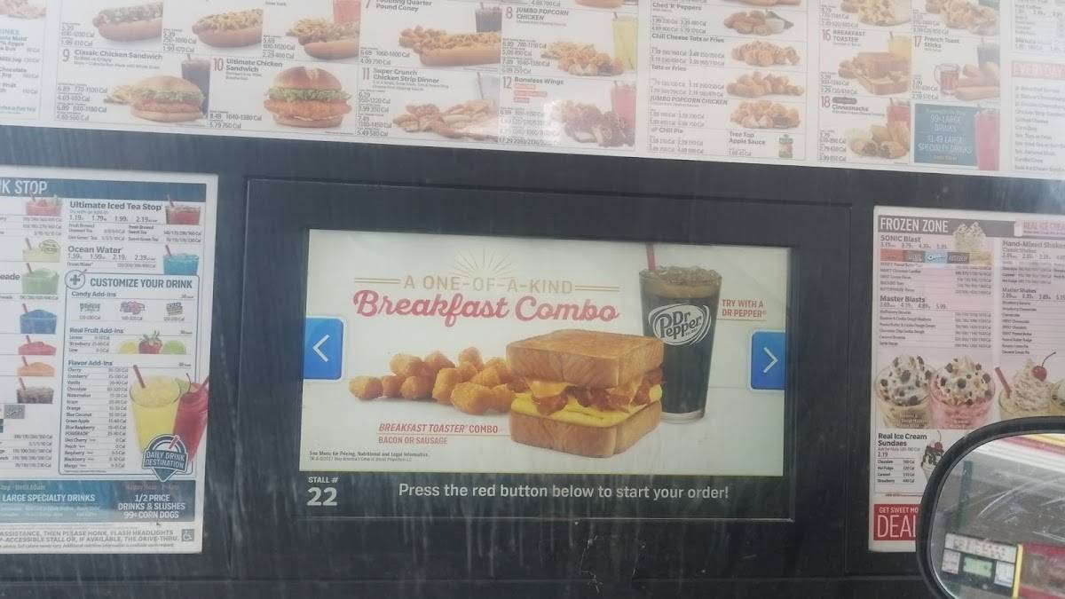 Sonic Drive-In меню