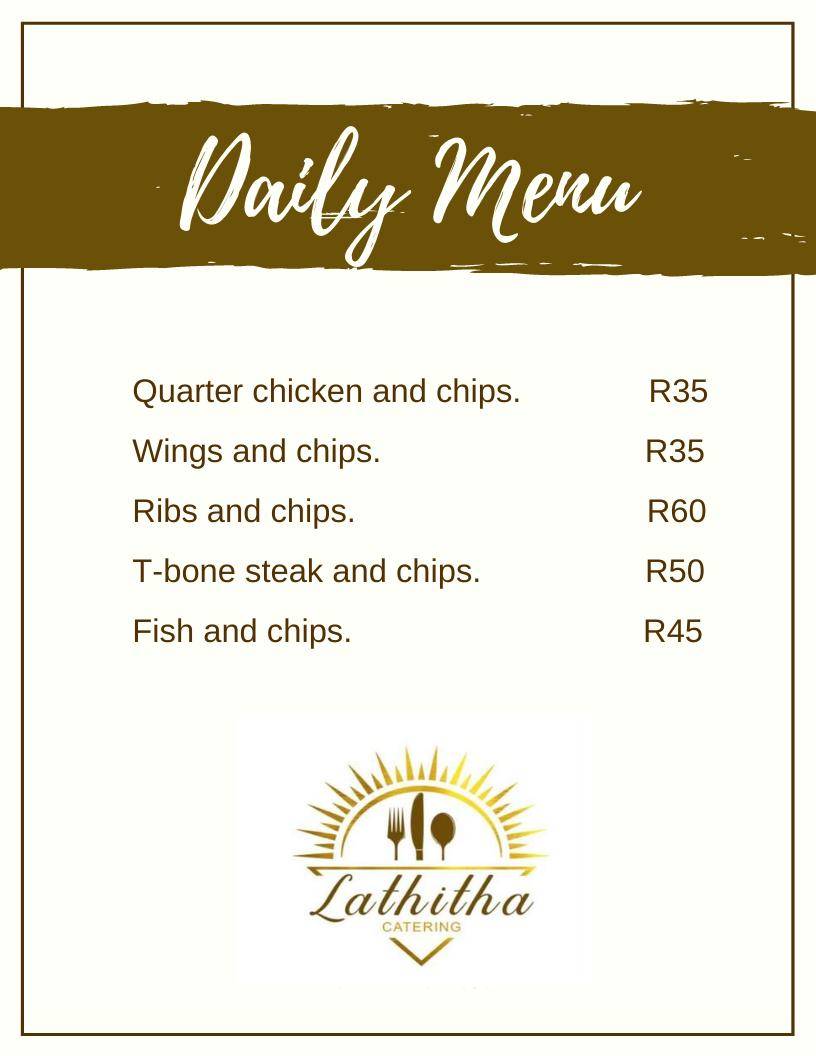Lathitha Catering меню