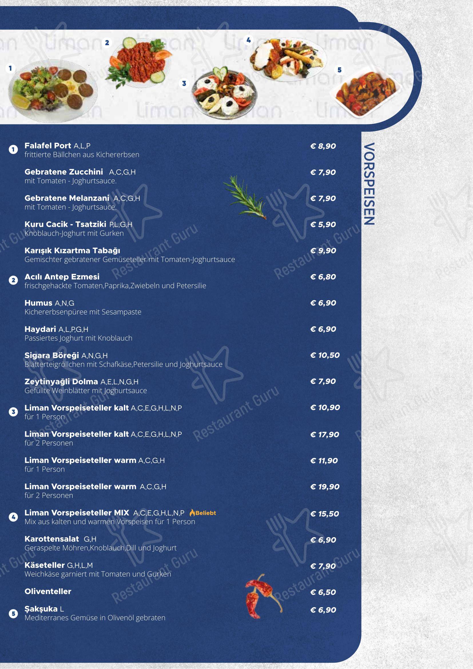 Меню ресторана Liman Restaurant Wien - Меню напитков