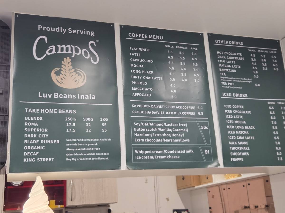 Luv Beans Cafe Saigon Plaza Inala меню