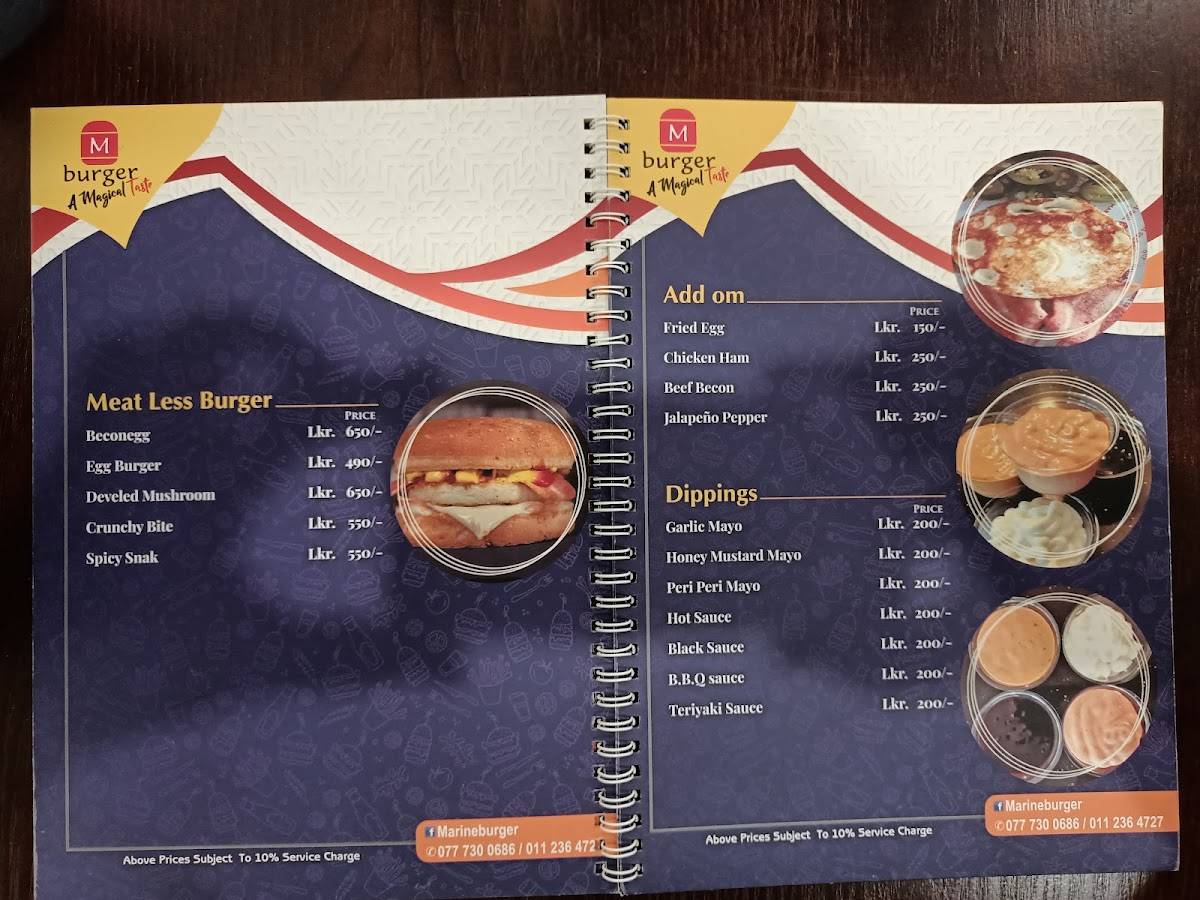 M Burger меню