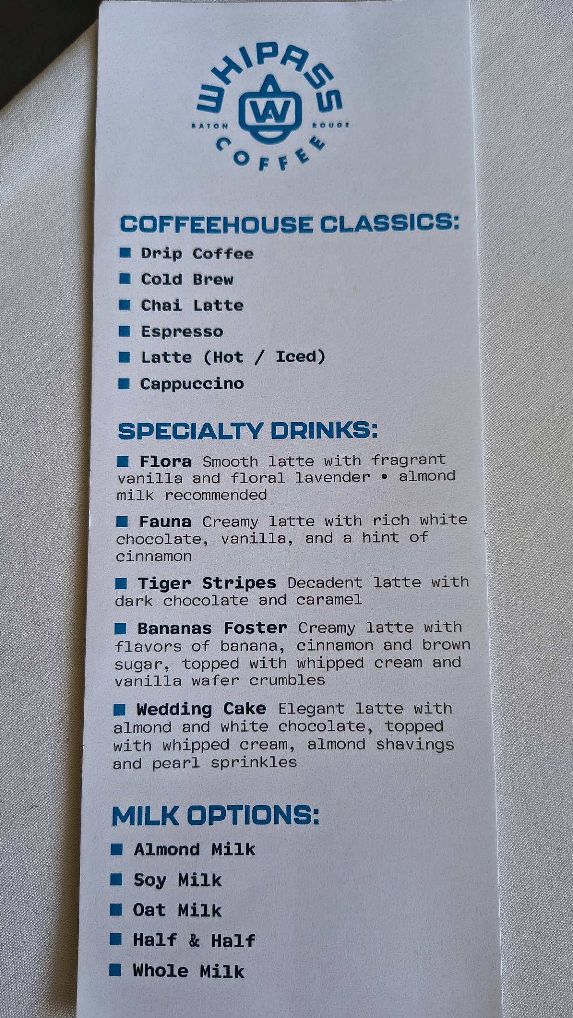MJ'S café меню