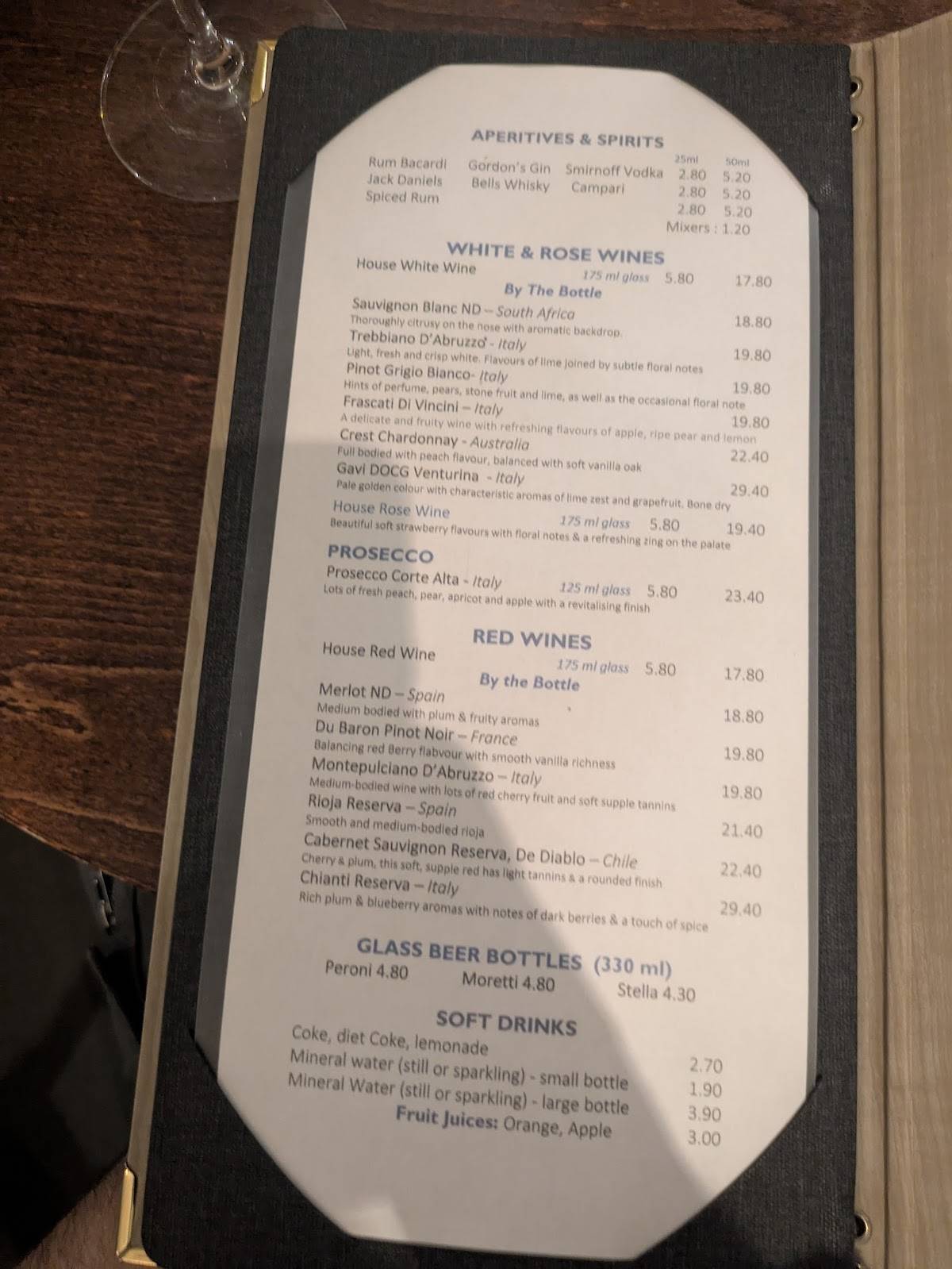 Madero Italian Restaurant меню