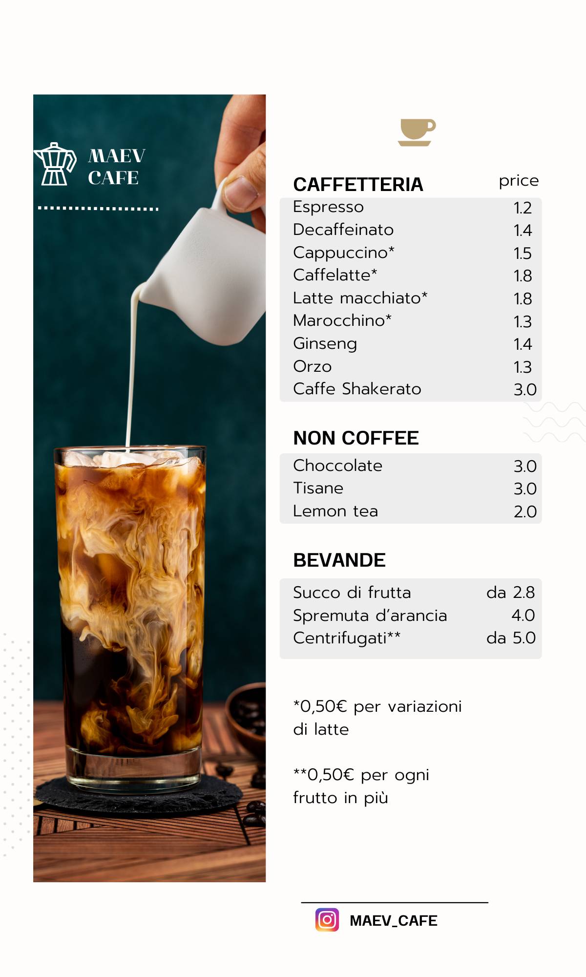 Maev Café меню