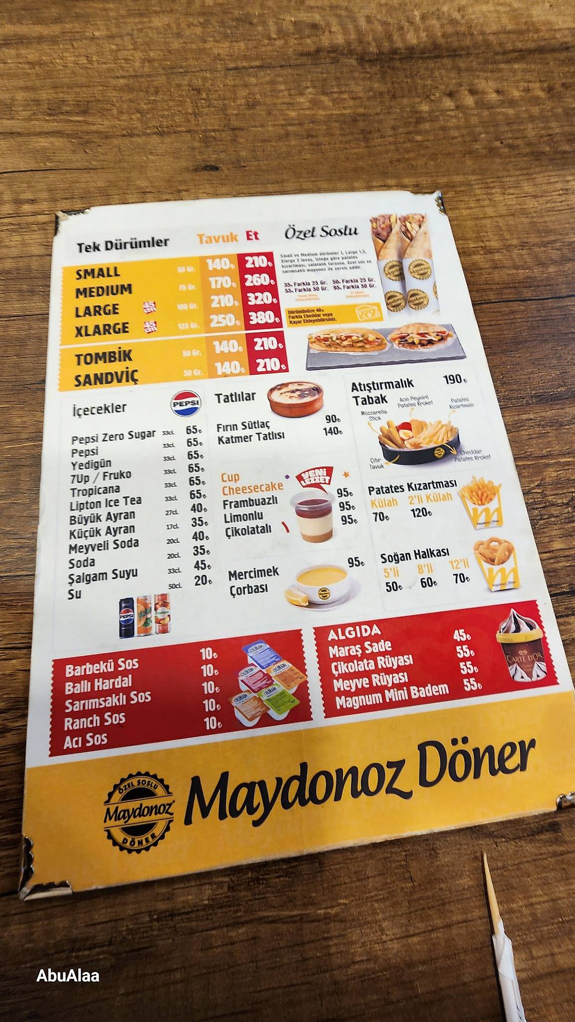 Maydonoz Döner Rize меню
