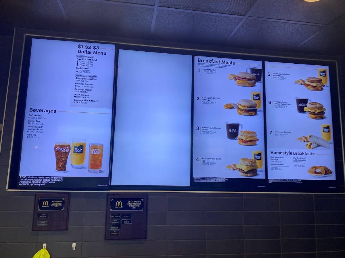 McDonald's меню