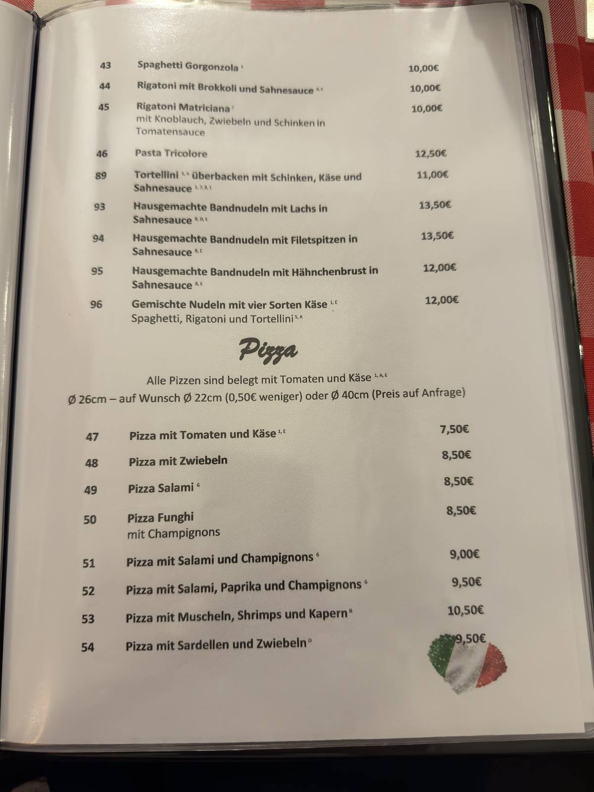 Messina Pizzeria меню