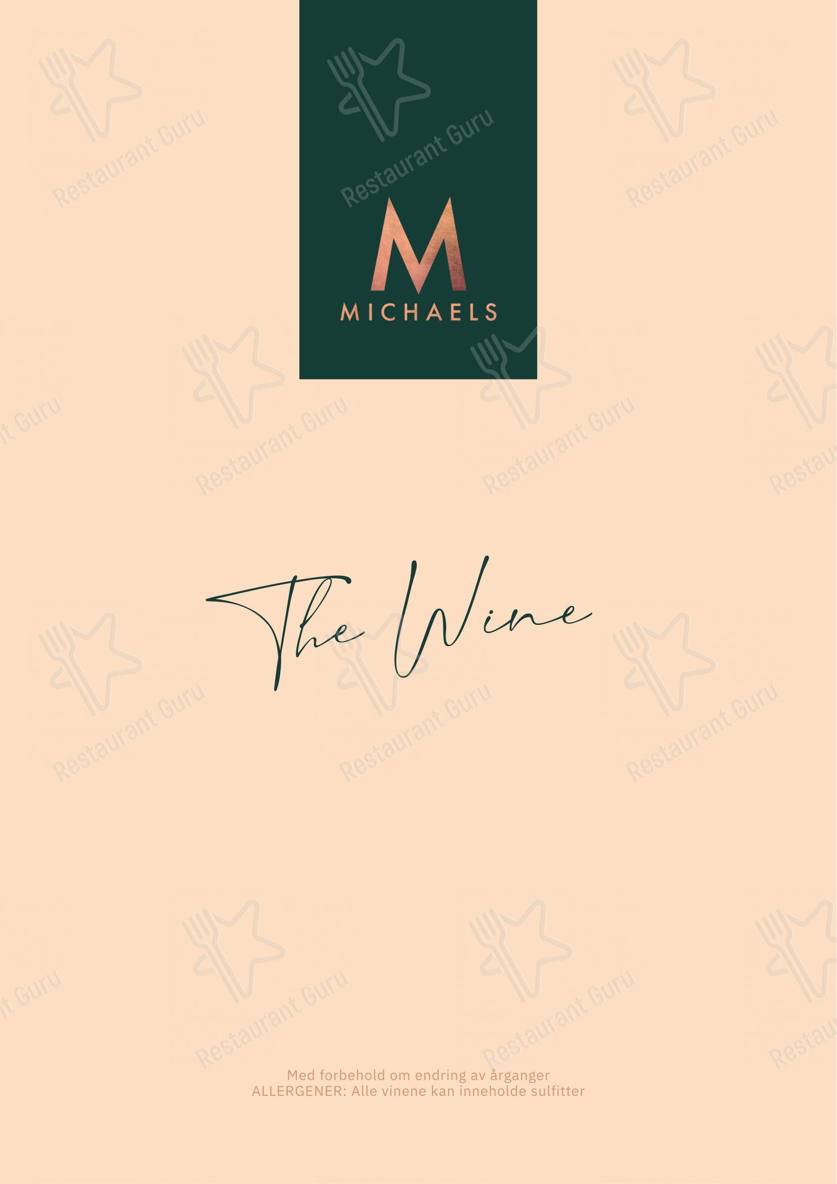 Меню ресторана Michaels