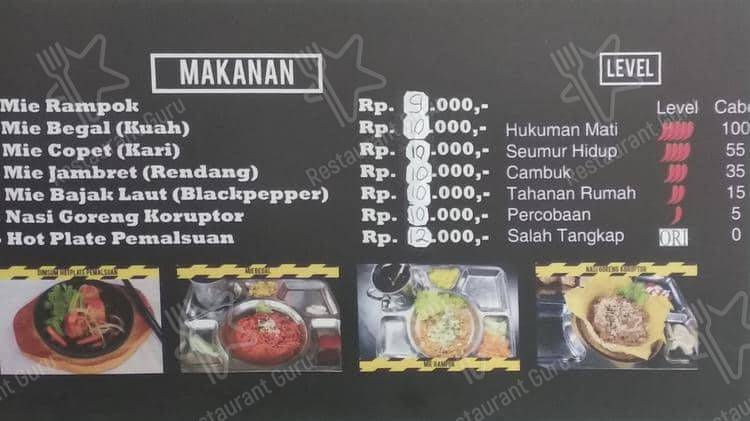 Mie Rampok меню