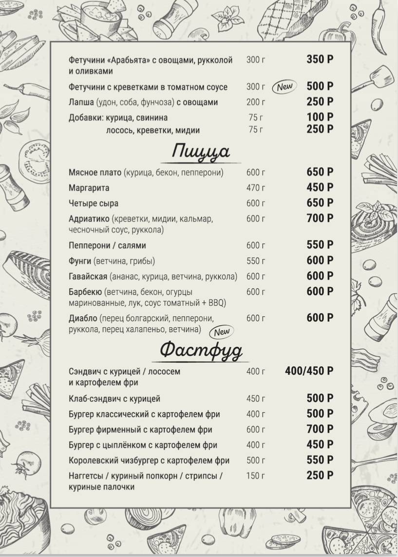 Мята меню
