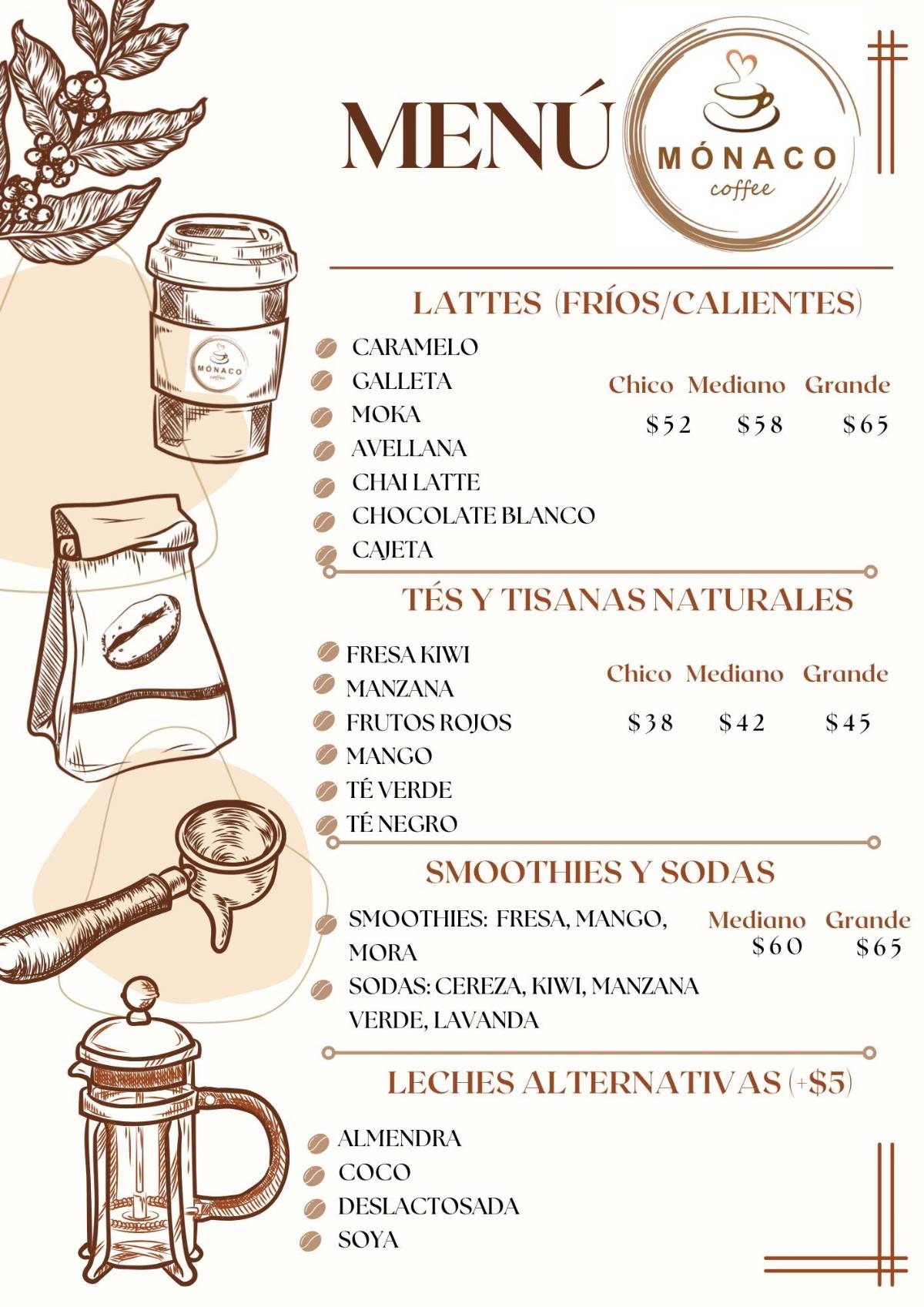 Monaco Coffee меню