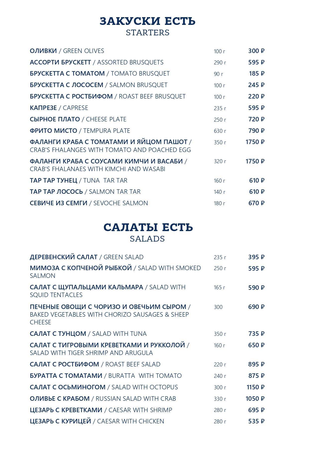 Рыба Есть меню