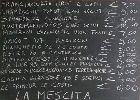 Mostò меню