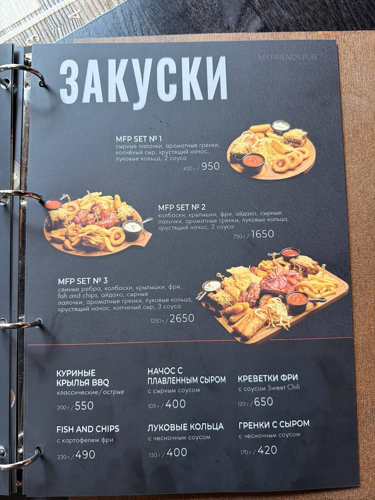 My friends меню