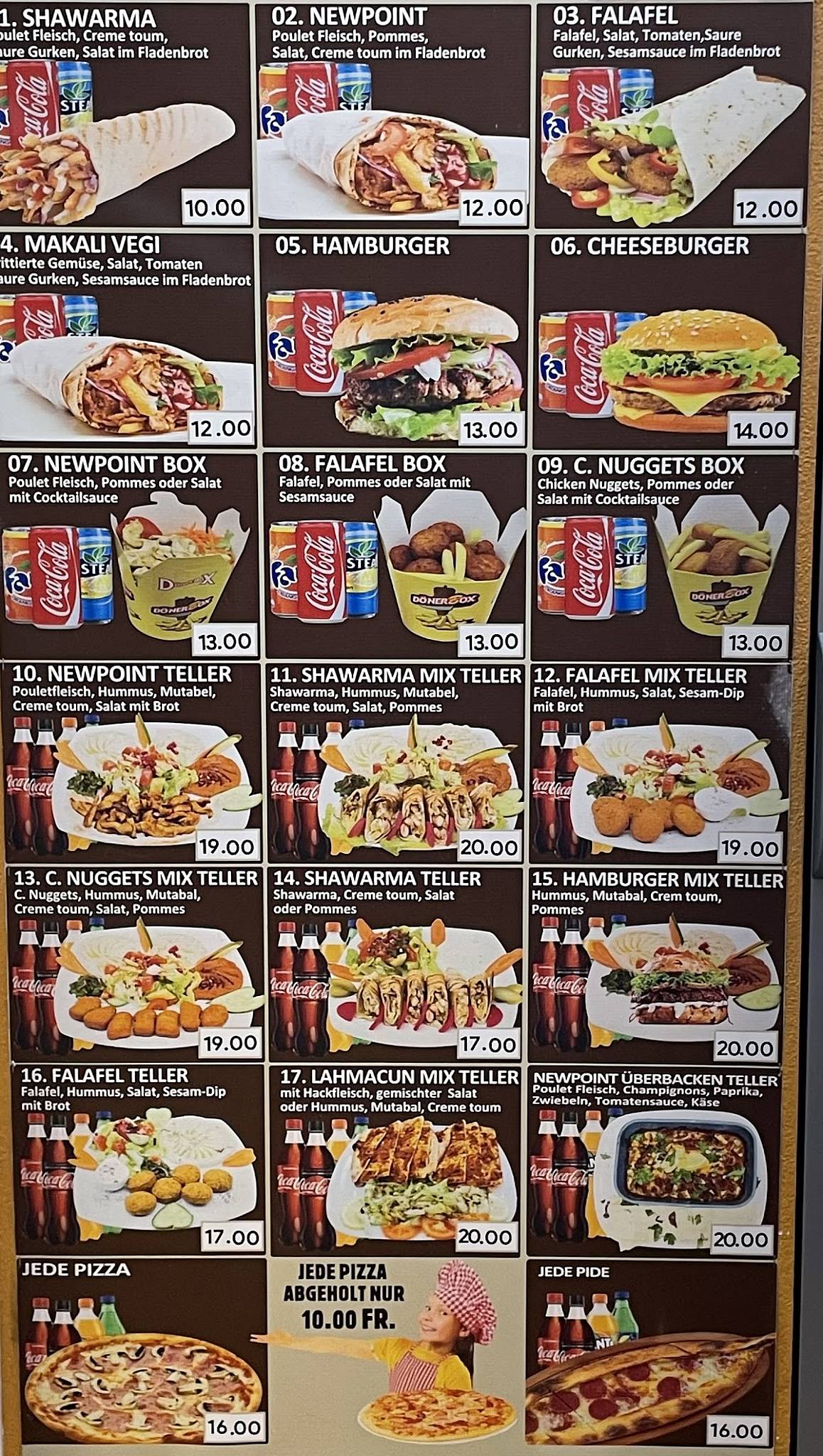 NEWPOINT SCHAWARMA PIZZERIA RORSCHACH меню