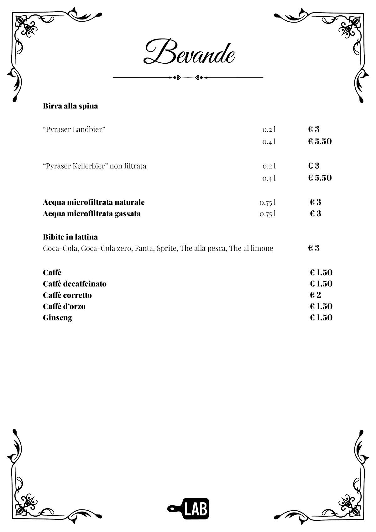 LABISTROT меню