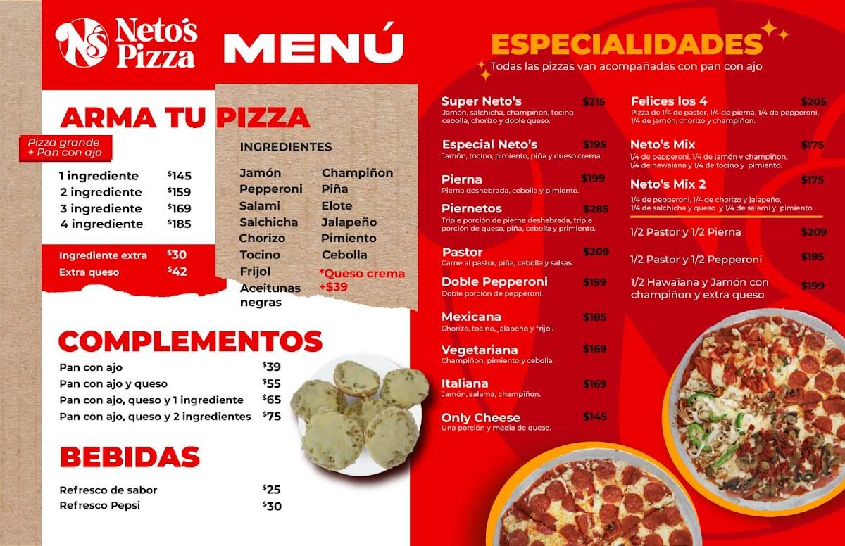 Neto's Pizza Caucel меню