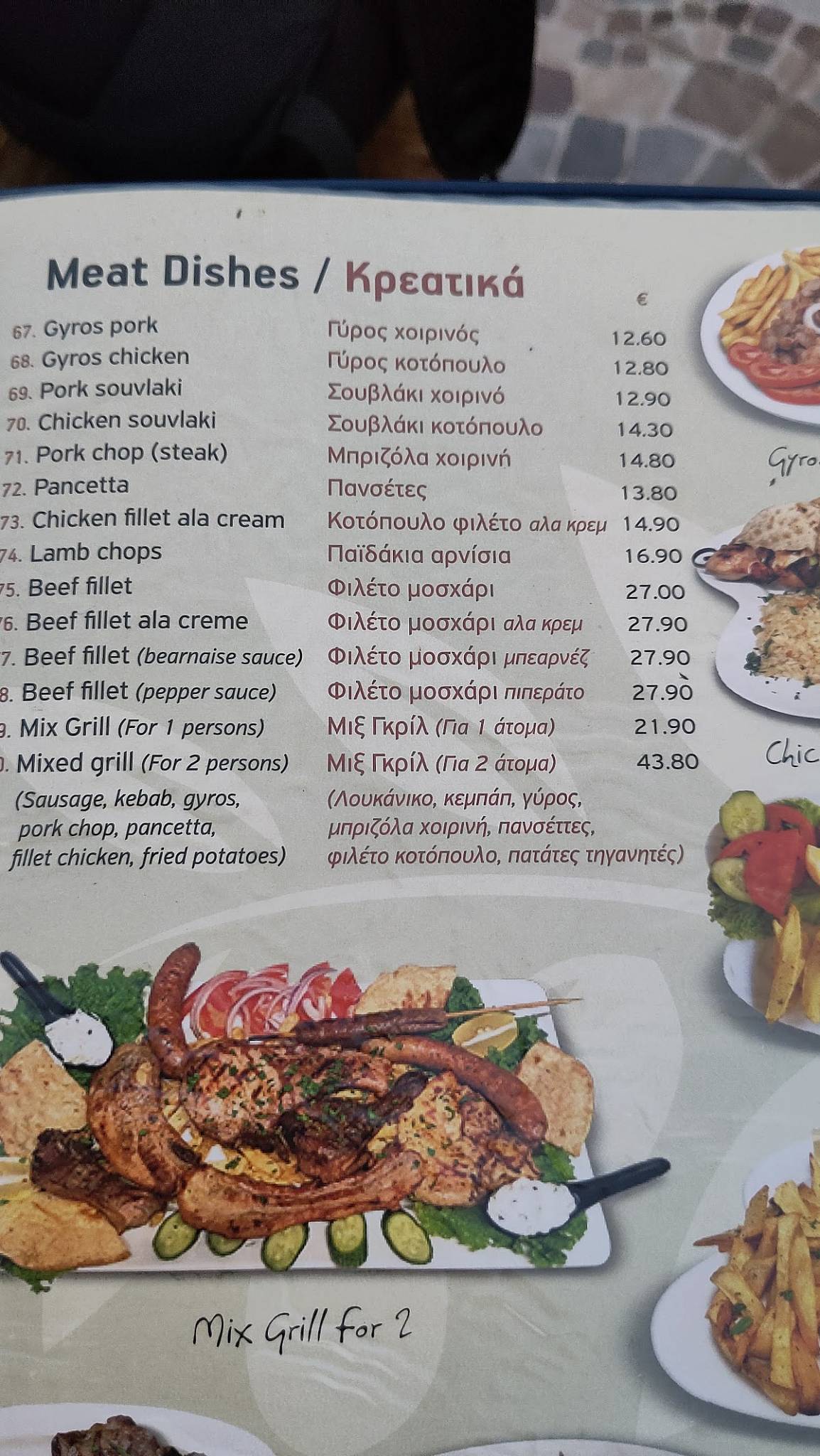 Nimmos меню