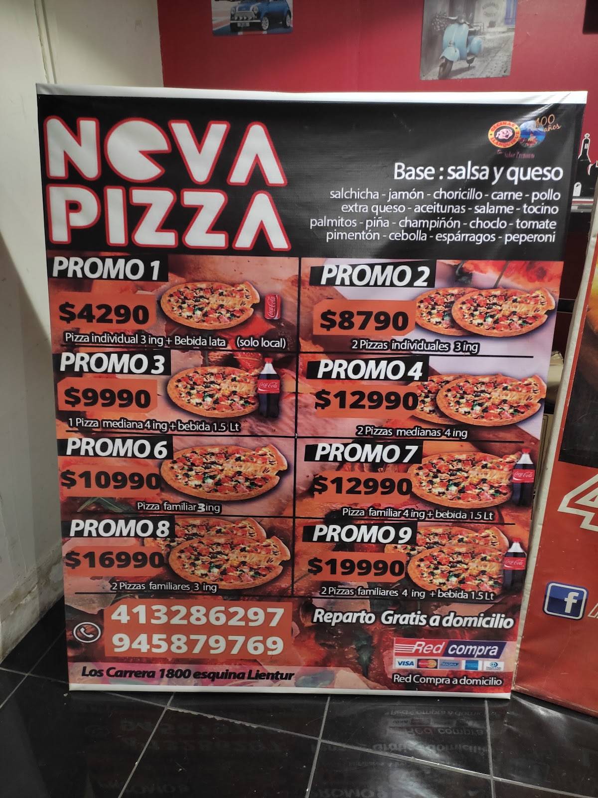Novapizza меню