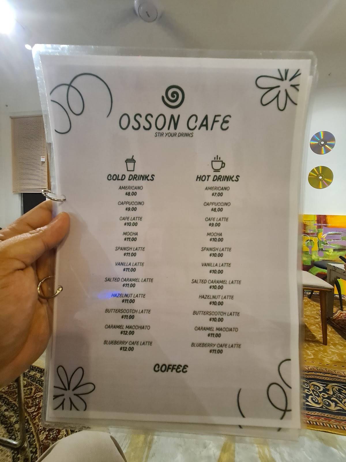 OSSON CAFE меню