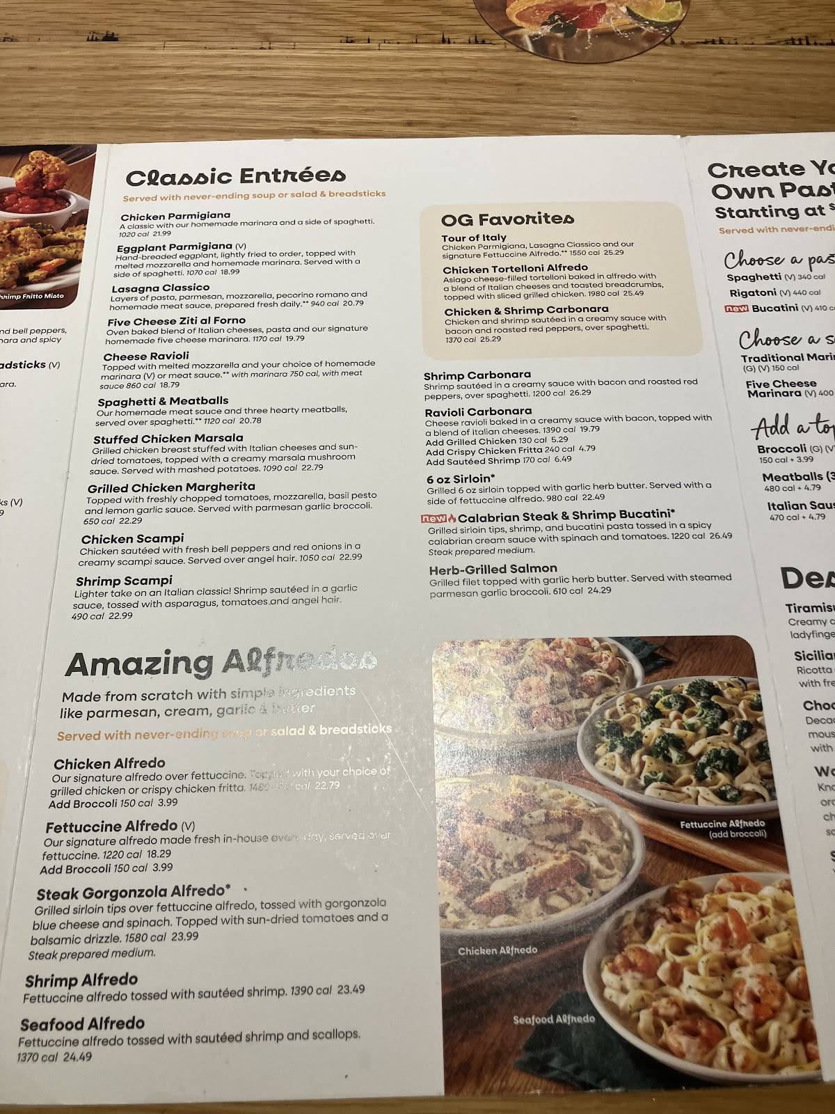 Olive Garden Italian Restaurant меню