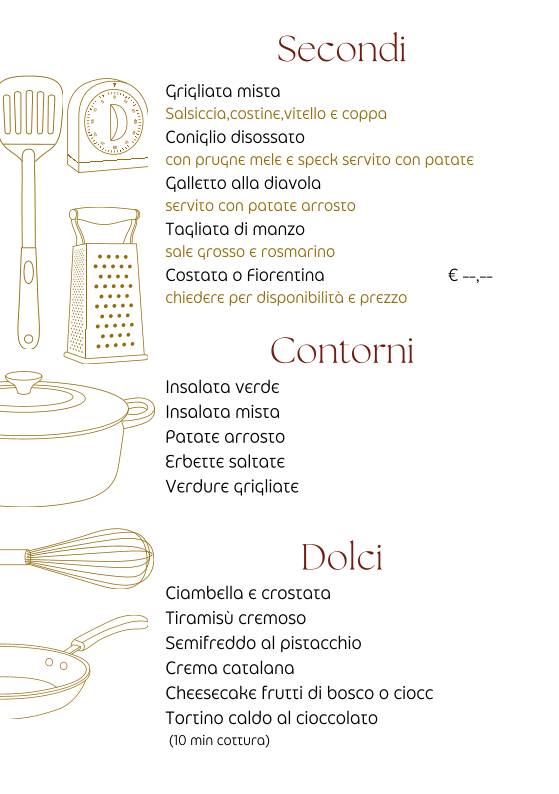 Osteria Pizzeria Montecavallo меню