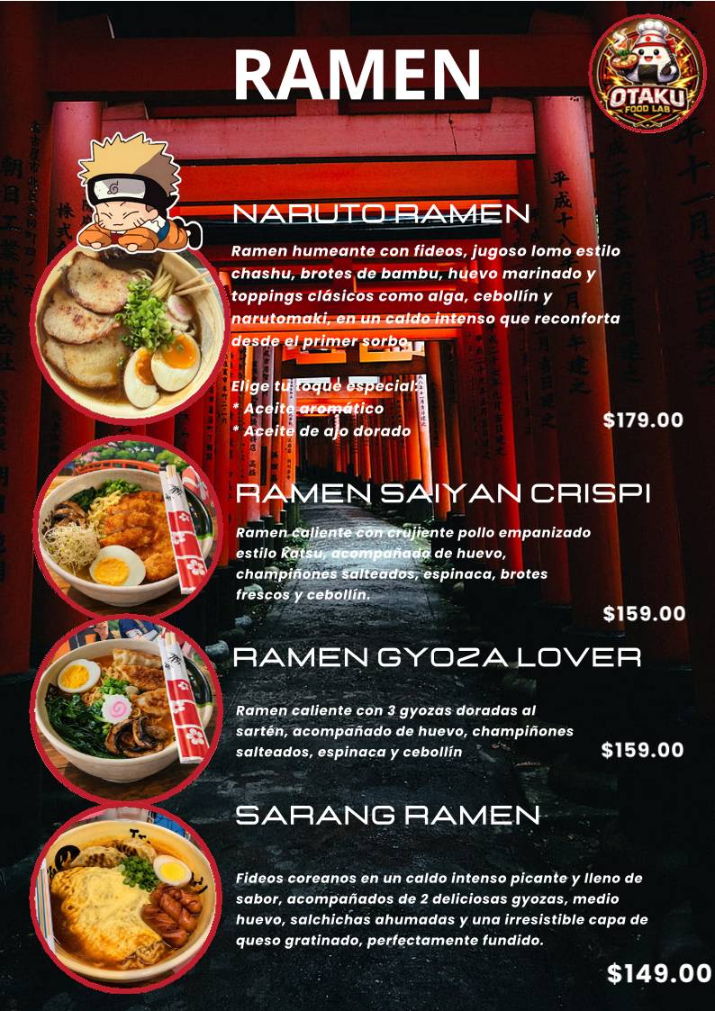 Otaku Food Lab меню