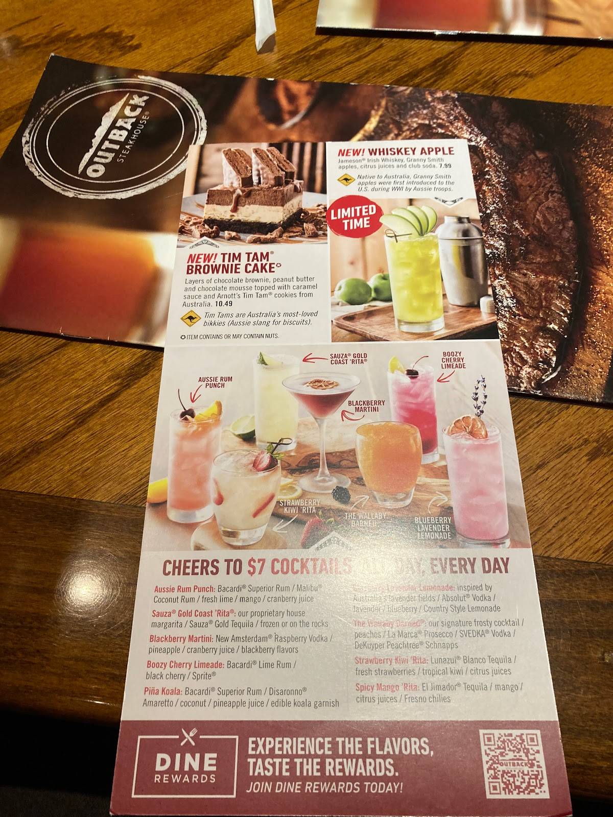Outback Steakhouse меню
