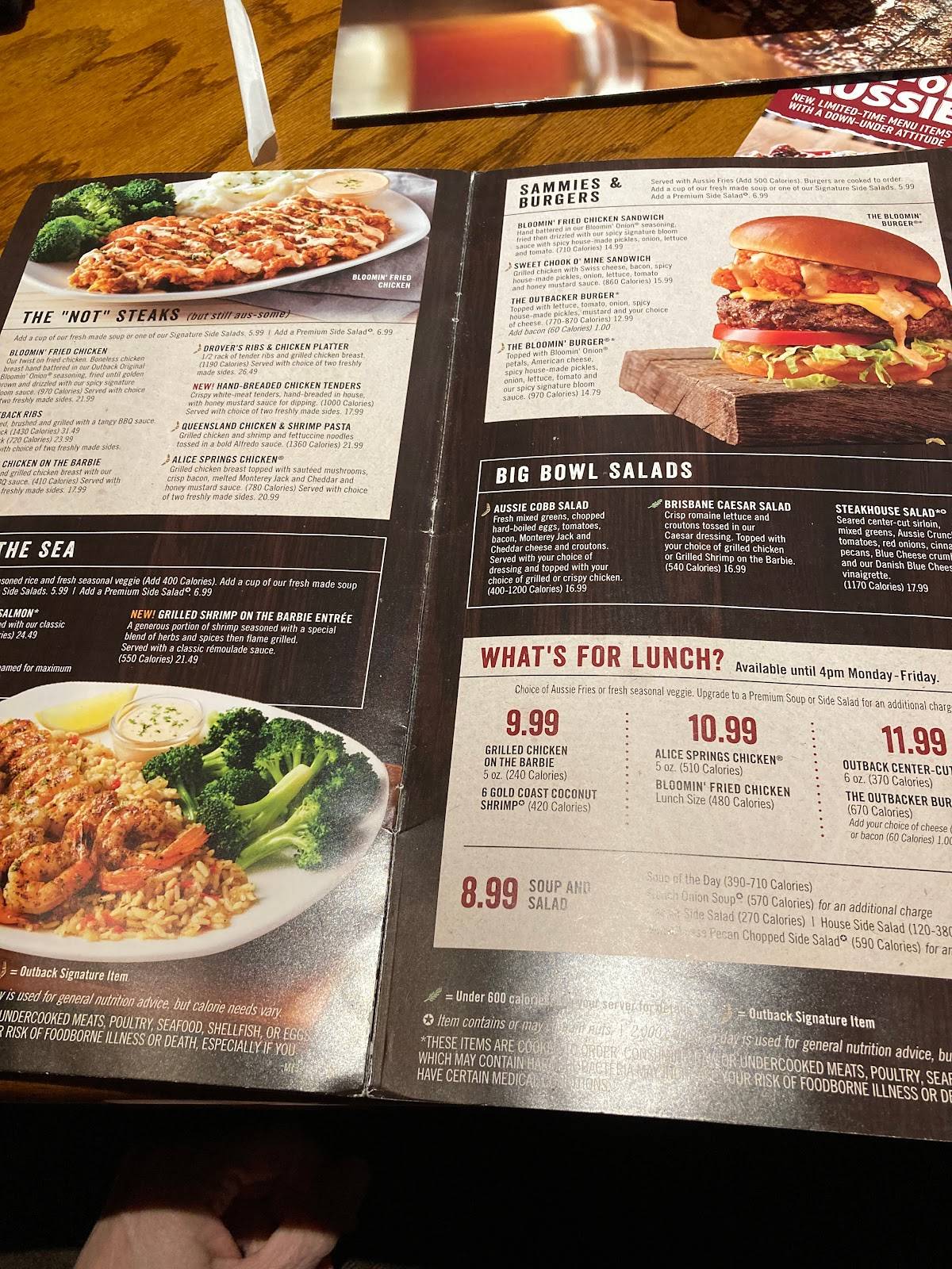 Outback Steakhouse меню