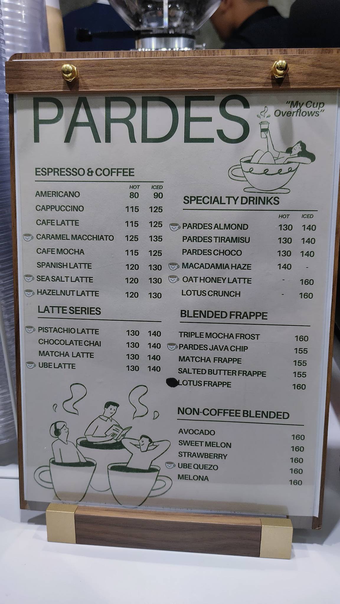 PARDES CAFE меню