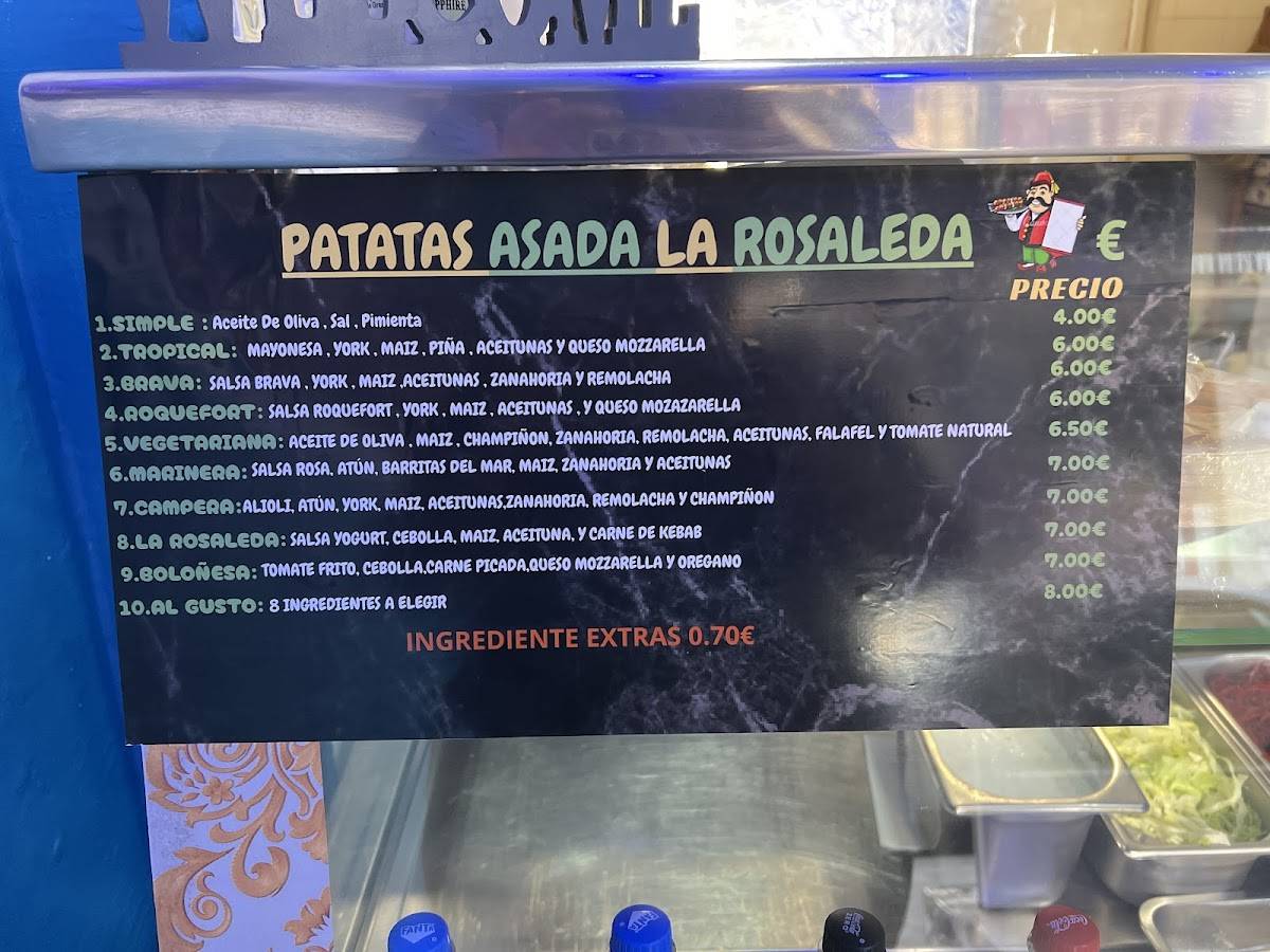 PATATAS ASADAS & KEBAB LA ROSALEDA меню