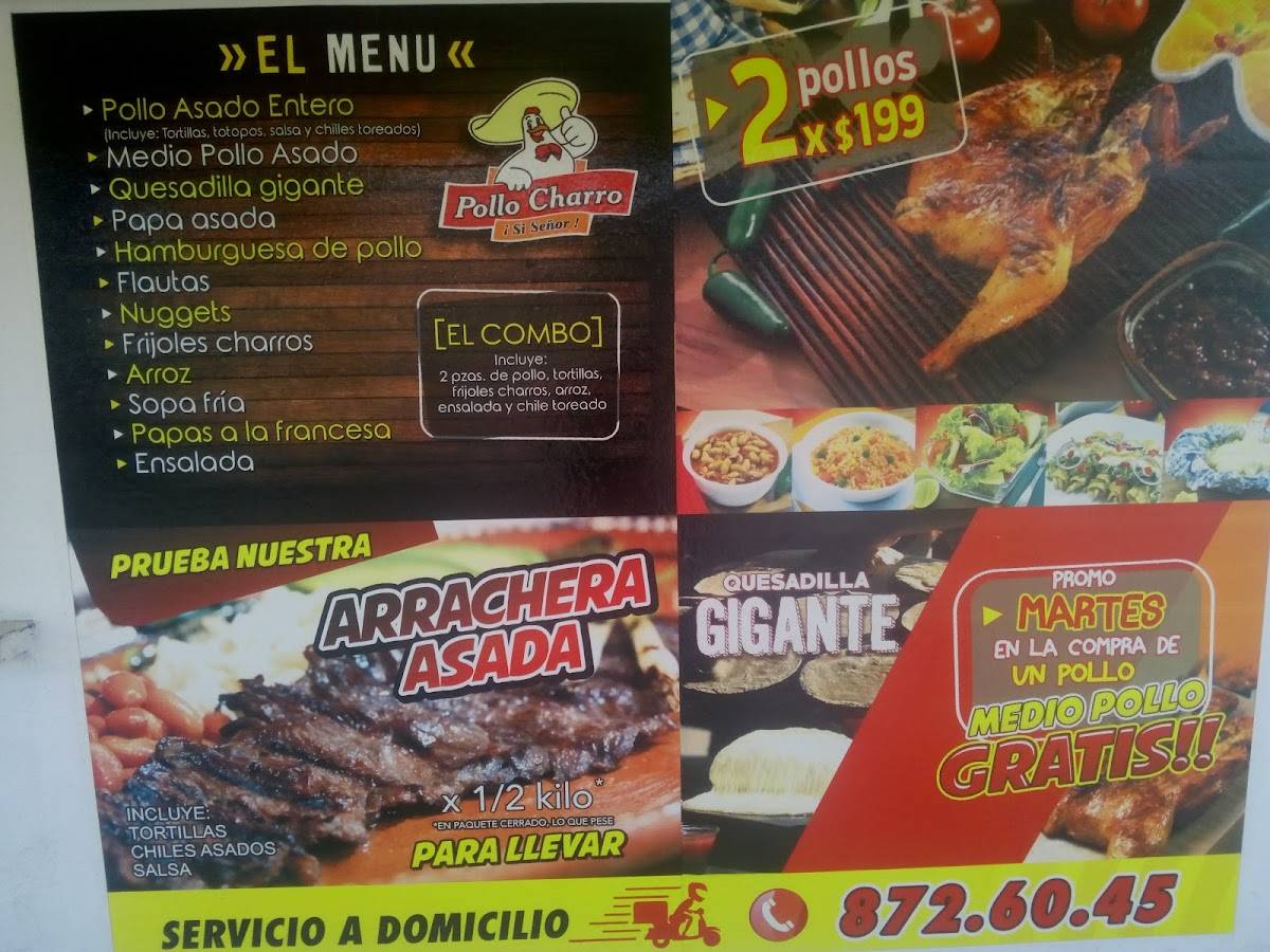 POLLO CHARRO меню