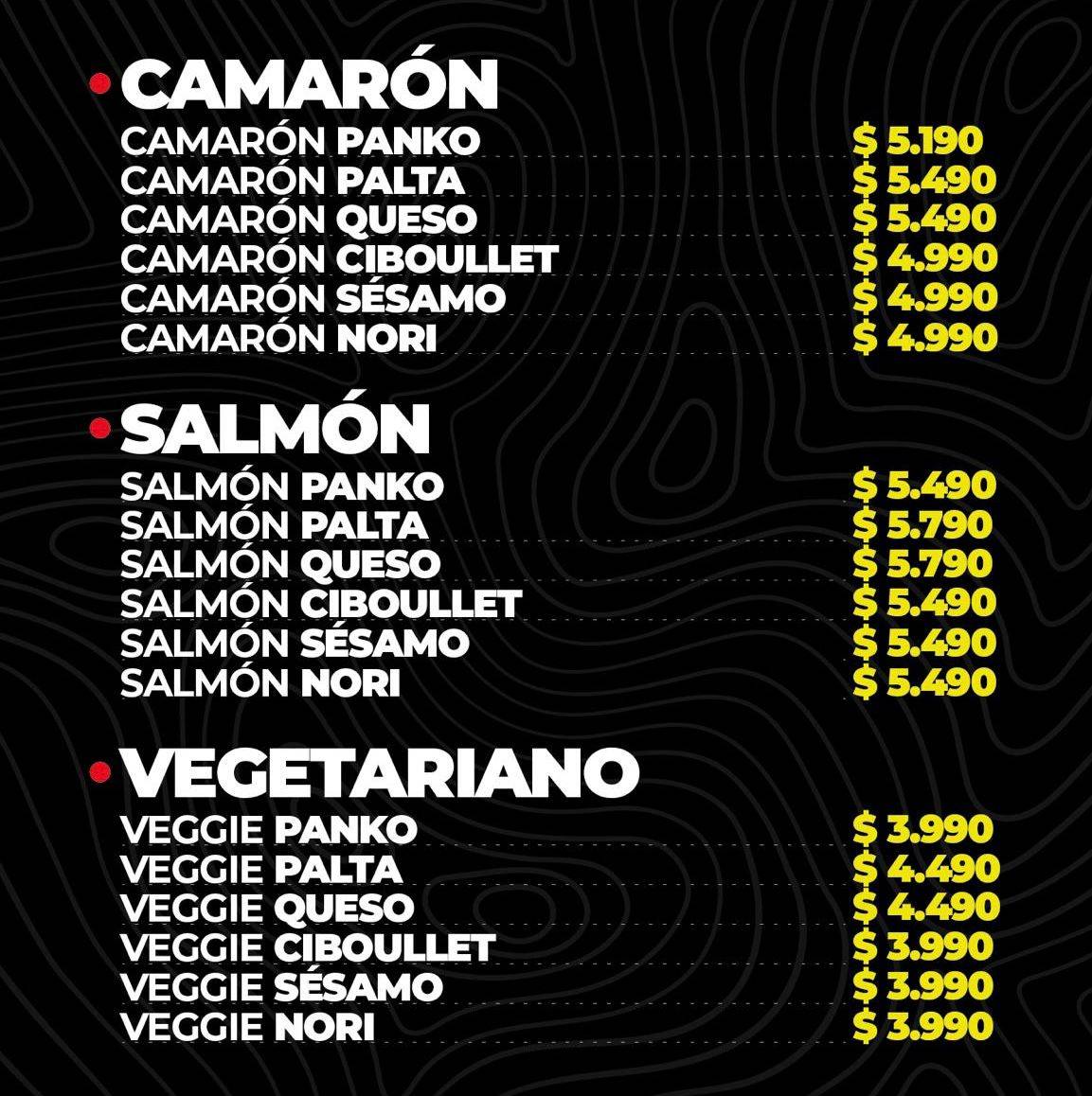 Pali Sushi меню