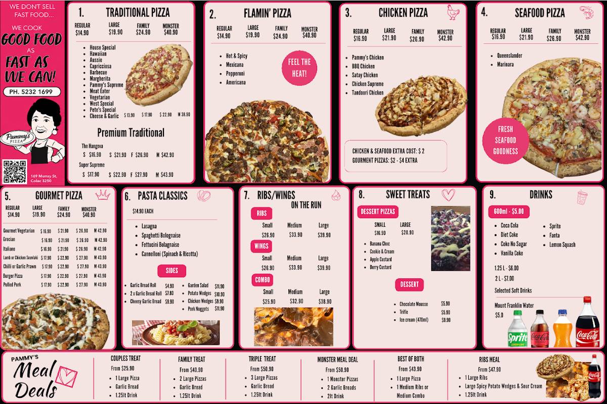 Pammy's Pizza меню