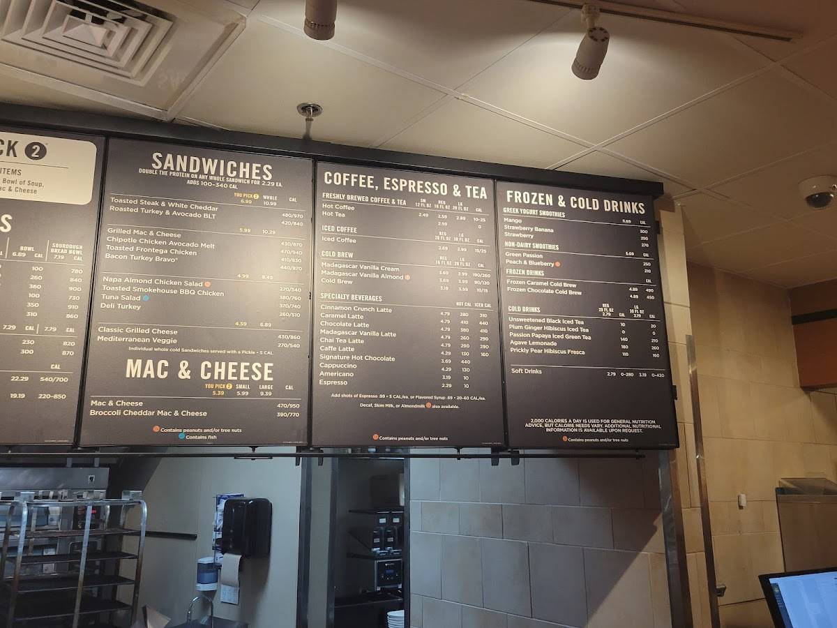 Panera Bread меню
