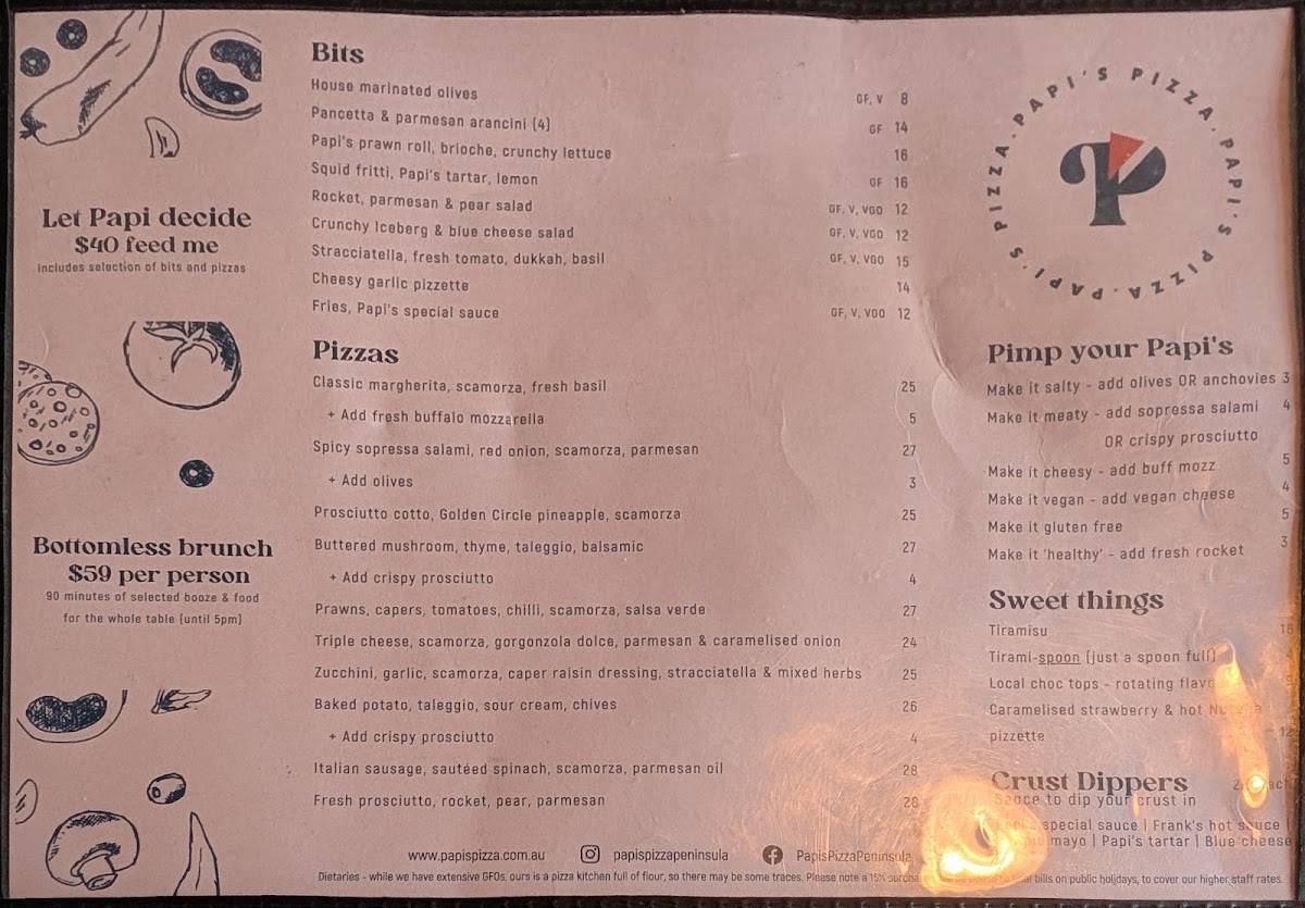 Papi's Pizza меню