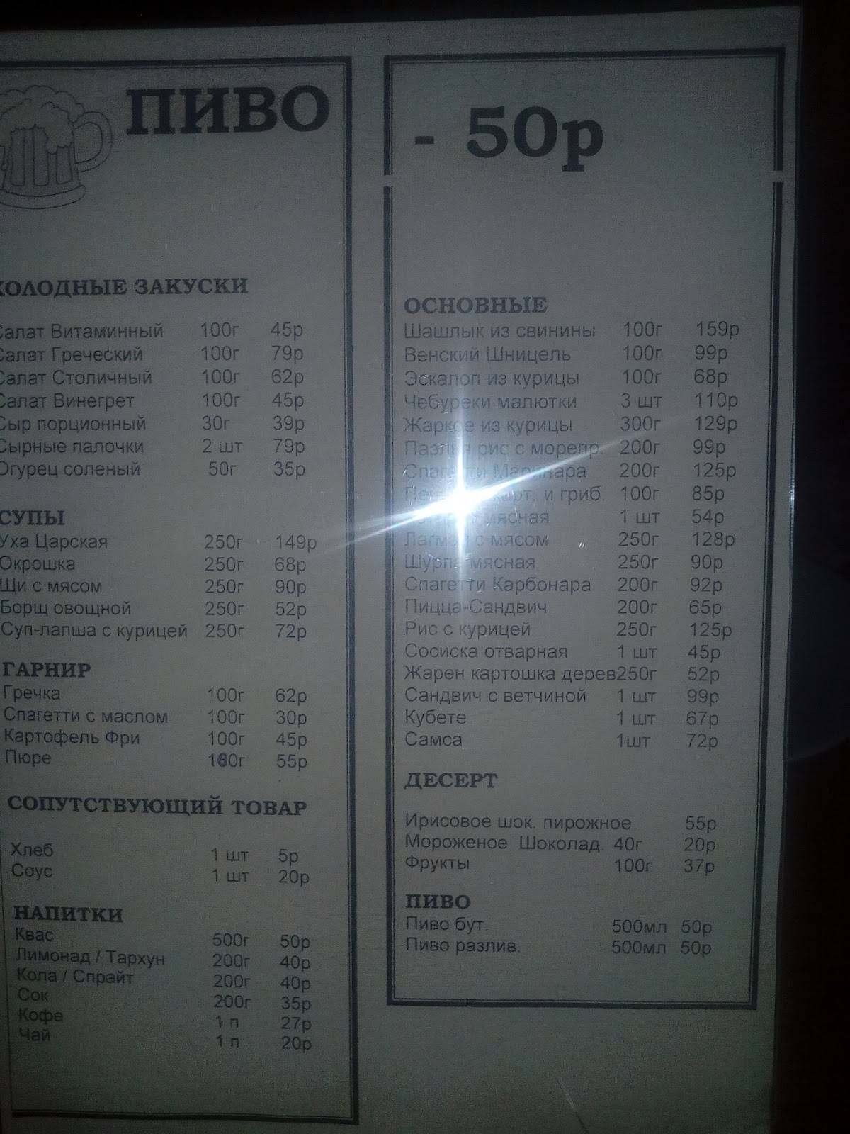 Парадокс меню